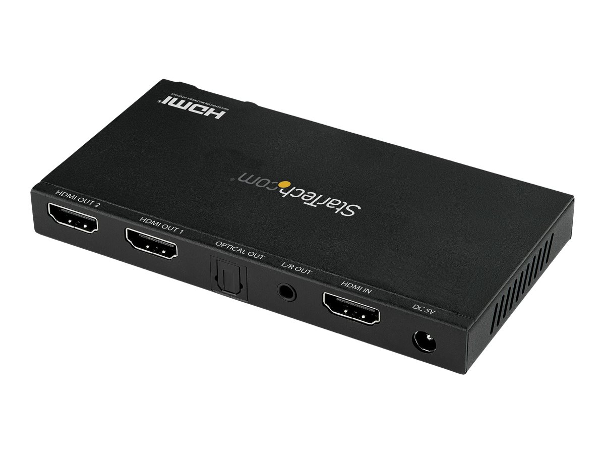 StarTech.com 2 Port HDMI Splitter (4K 60Hz, mit Scaler, HDCP 2.2, EDID Emulation, 7.1 Surround Sound)