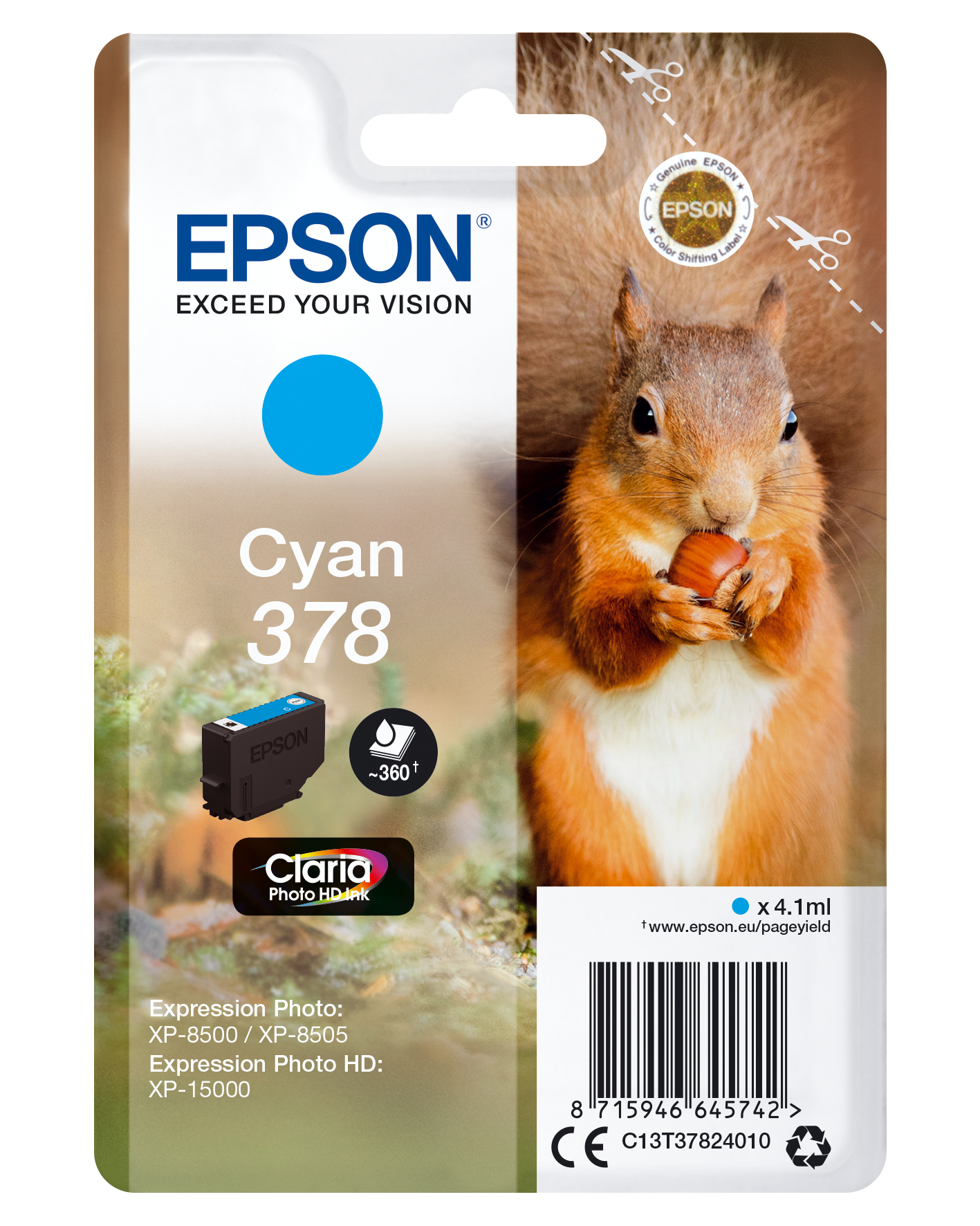 Epson 378 - 4.1 ml - Cyan - Original - Blisterverpackung