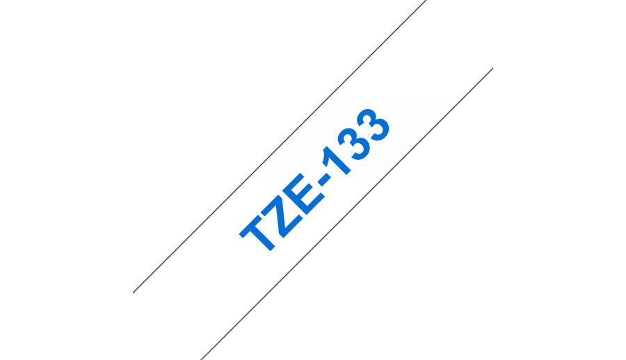 Brother TZe-133 - Blau auf durchsichtig - Rolle (1,2 cm x 8 m)