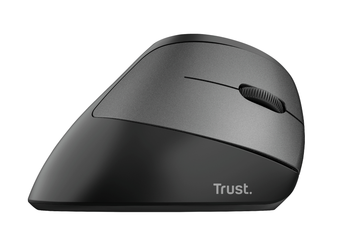 Trust Bayo - Vertikale Maus - ergonomisch - Für Rechtshänder - optisch - 6 Tasten - kabellos - 2.4 GHz - kabelloser Empfänger (USB)