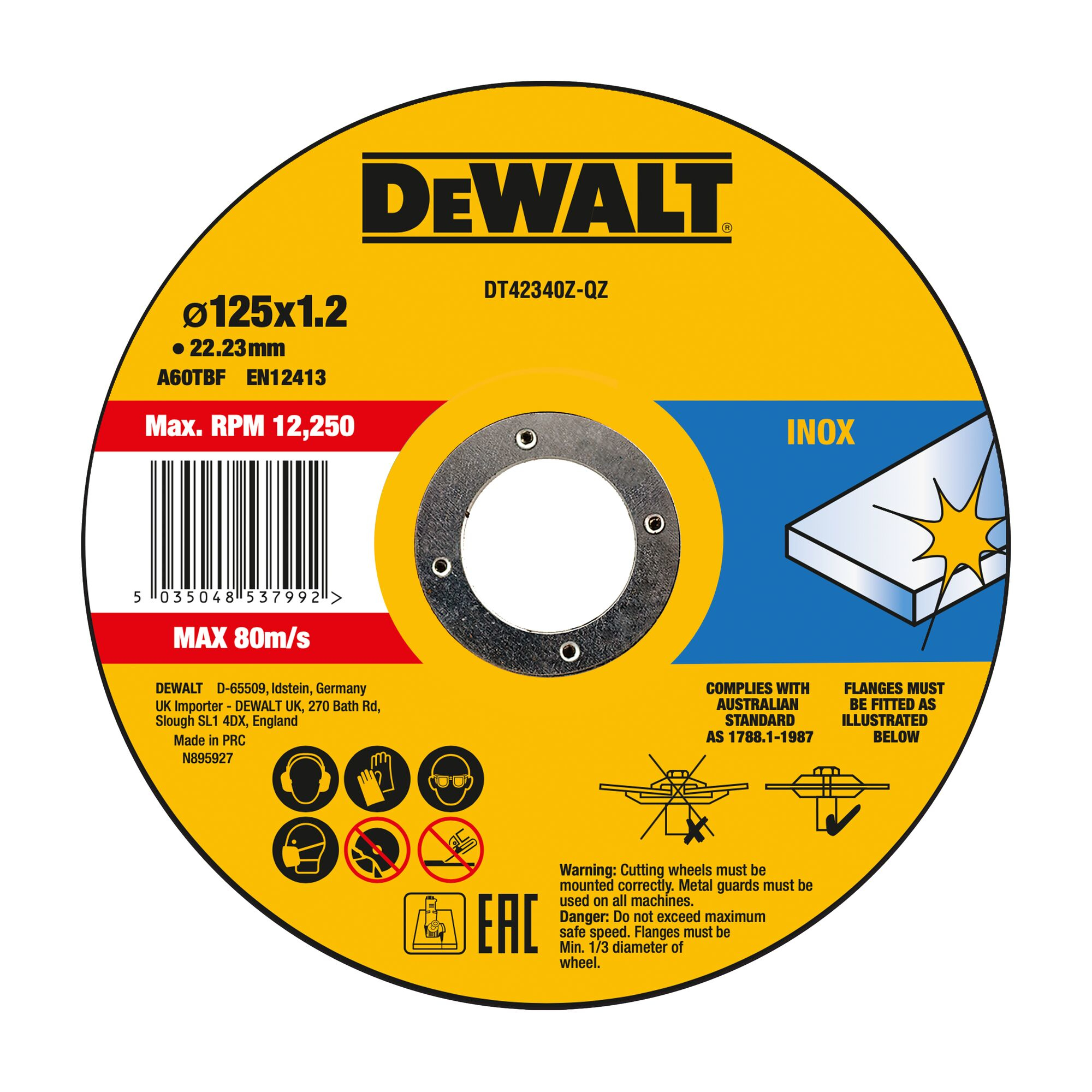 DEWALT DT42340Z-QZ - Schneidscheibe - für Metall, rostfreier Stahl