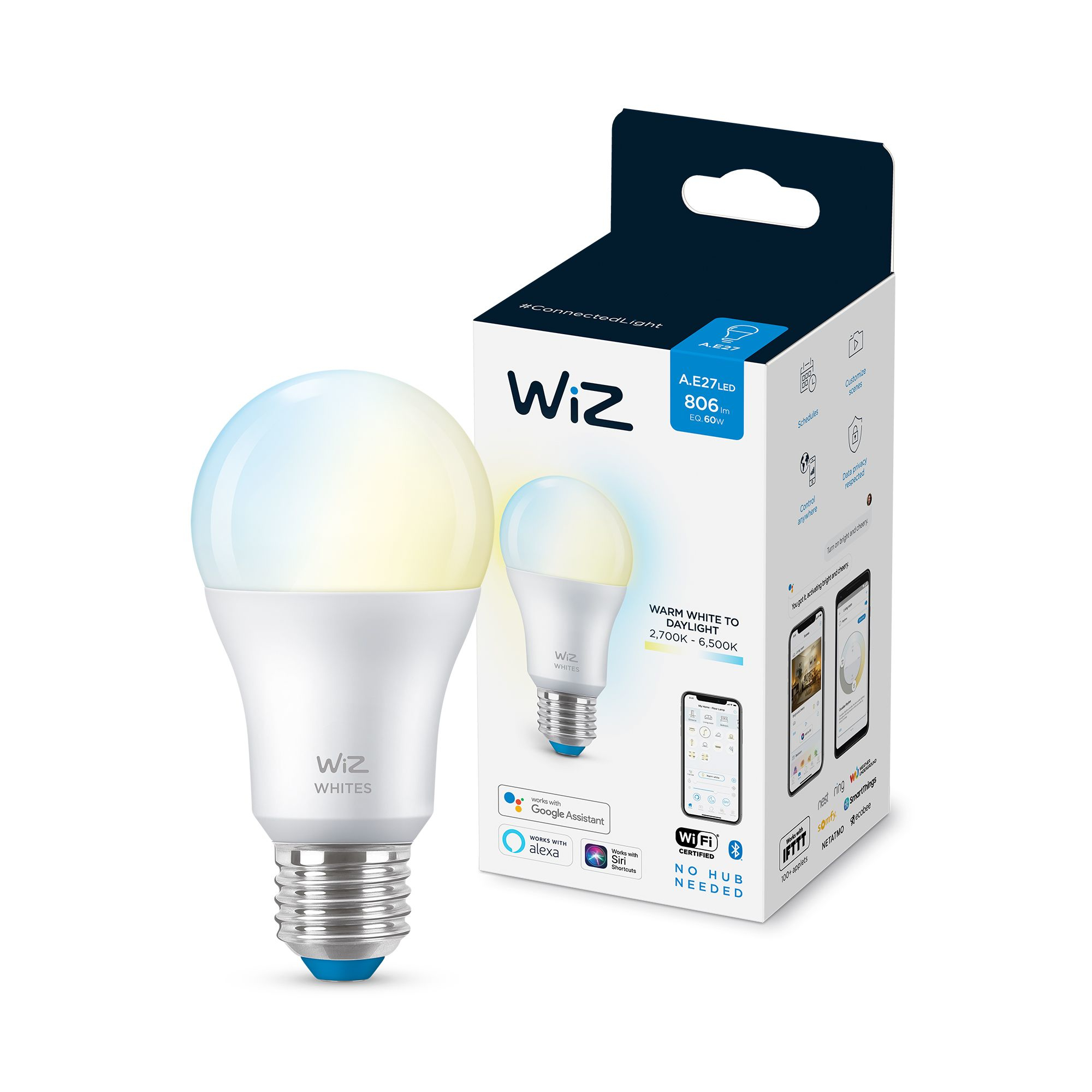 WIZCONNECTED WiZ 8718699787035 - Intelligente Glühbirne - Weiß - WLAN - E27 - Multi - 2700 K