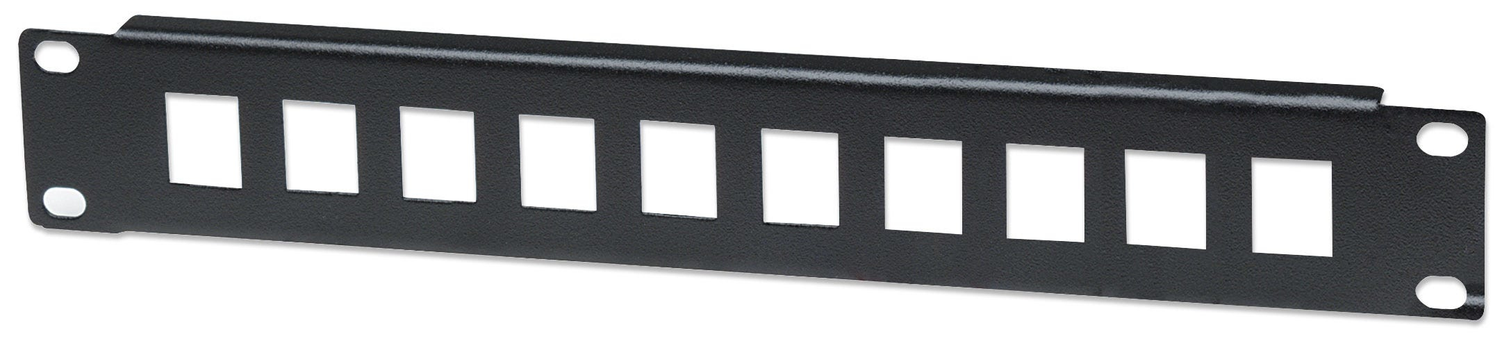 Intellinet 10-Port Patchpanel, unbestückt, 10", 1 HE, schwarz - Blindabdeckung - Rack montierbar - Schwarz, RAL 9005 - 1U - 25.4 cm (10")
