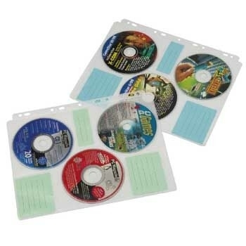 Hama CD-ROM Index Sleeves - CD-Umschläge - Kapazität: 6 CD - Transparent White (Packung mit 10)