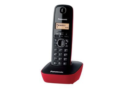 Panasonic KX-TG1611 - DECT-Telefon - 50 Eintragungen - Anrufer-Identifikation - Schwarz - Rot