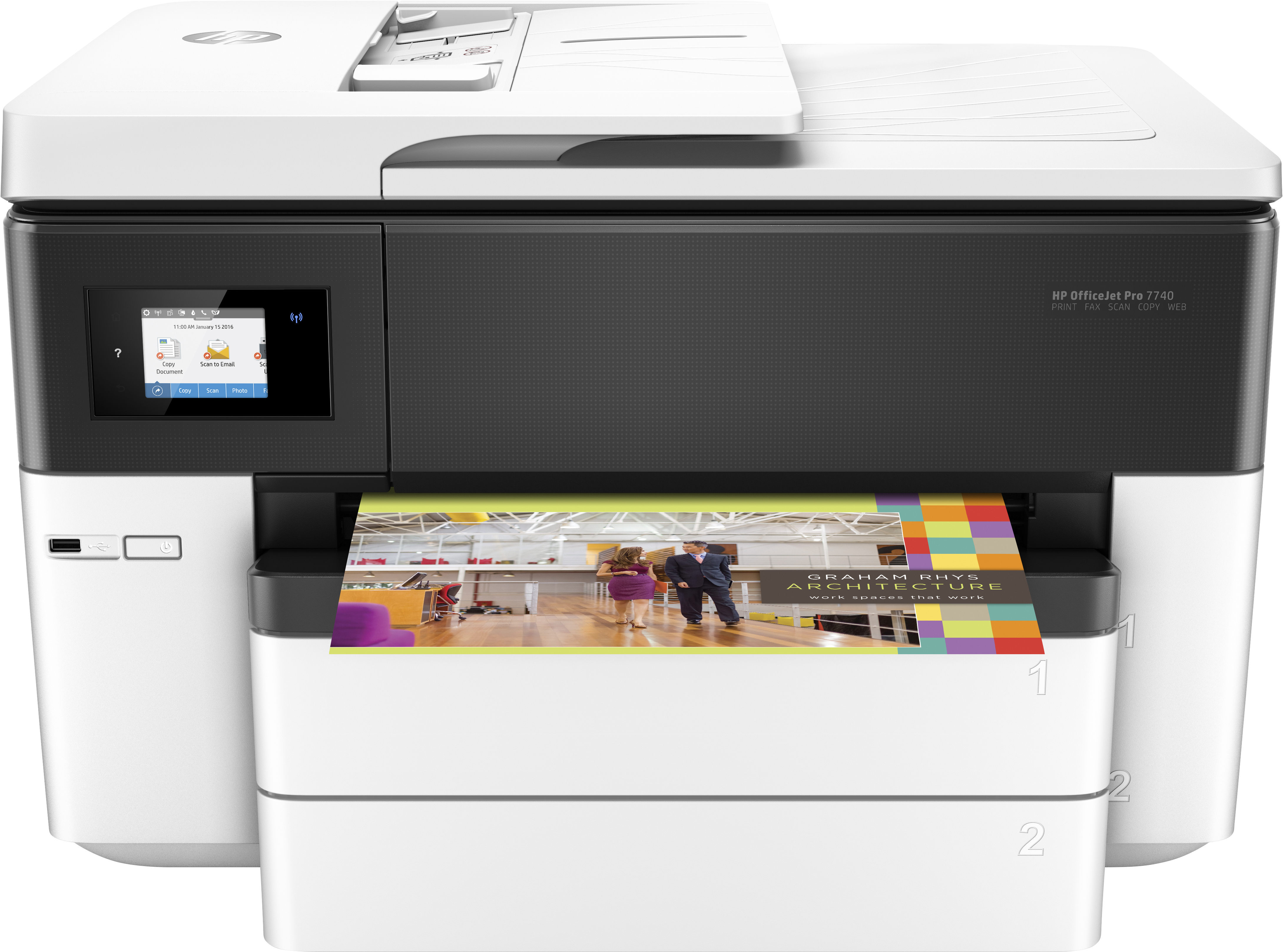 HP Officejet Pro 7740 All-in-One - Multifunktionsdrucker - Farbe - Tintenstrahl - A3/Ledger (297 x 432 mm)