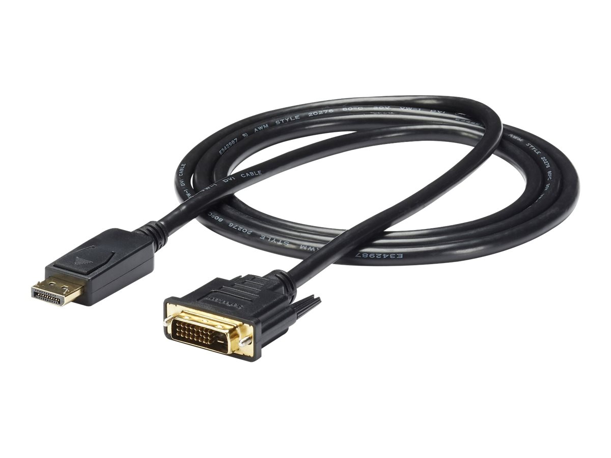 StarTech.com DisplayPort to DVI Cable - 6ft / 2m - 1920 x 1200 - M/M – DP to DVI Adapter Cable – Passive DisplayPort Monitor Cable (DP2DVI2MM6)