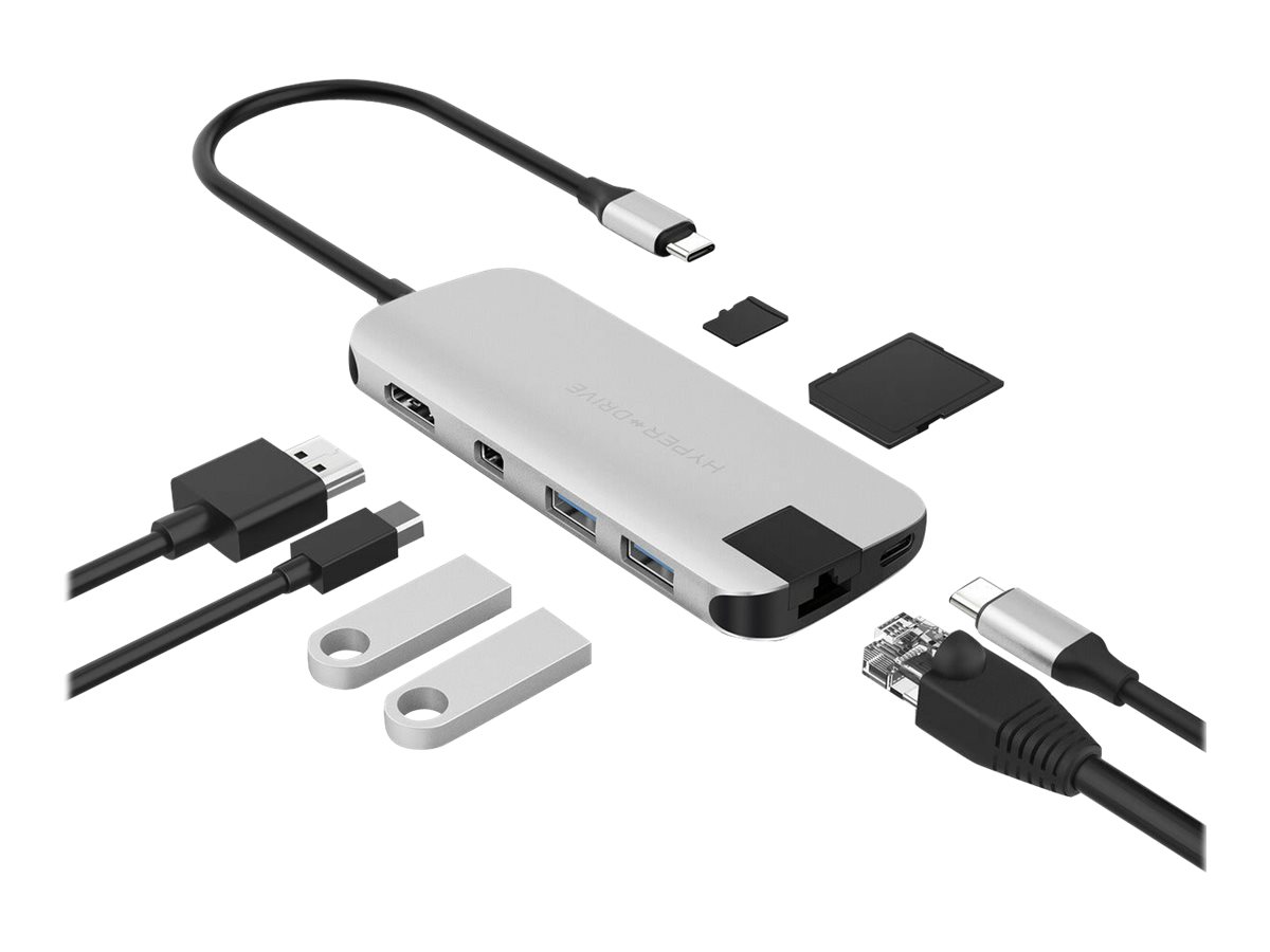 Targus HyperDrive Slim 8-in-1 Hub - Dockingstation - USB-C