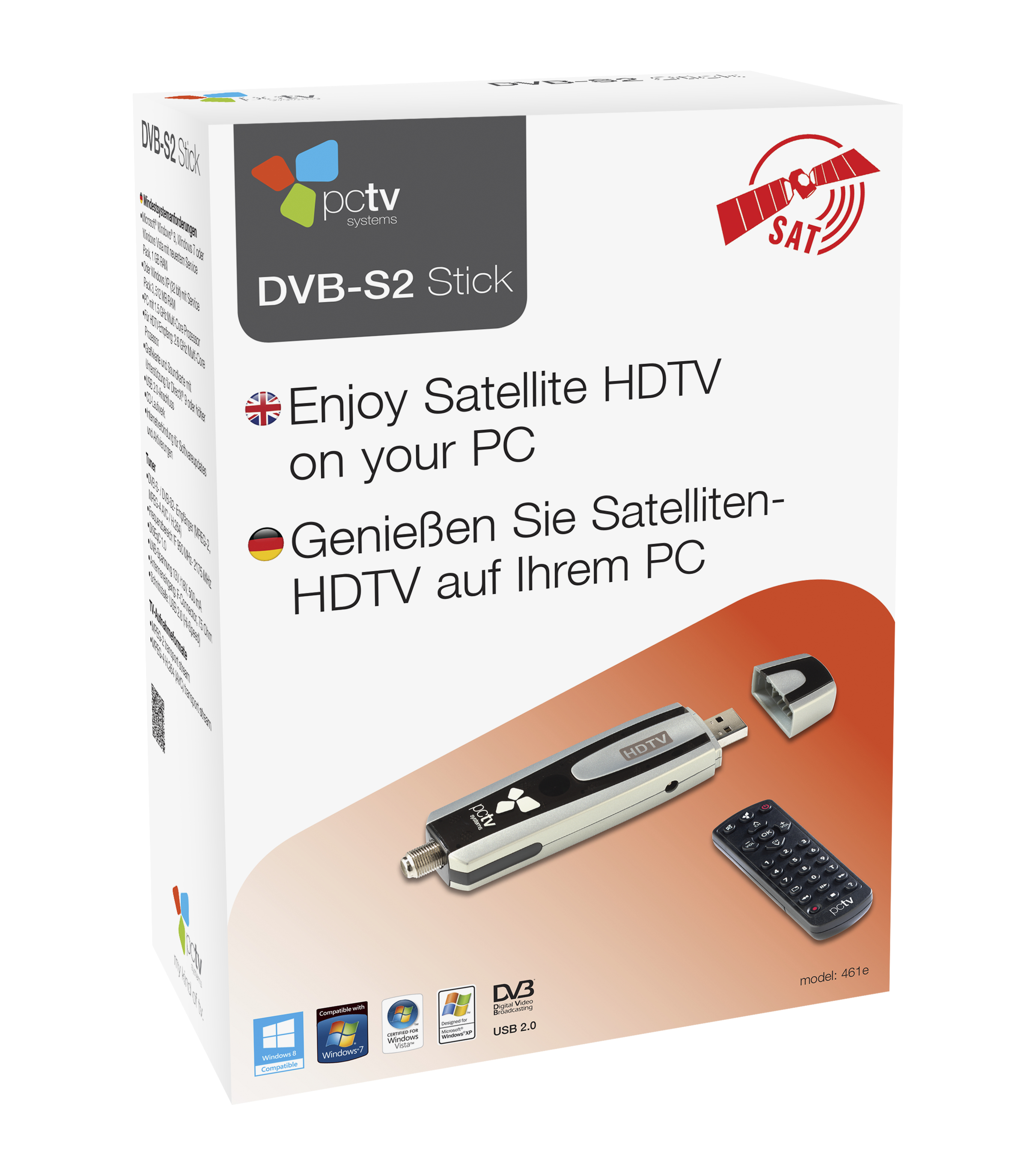 Hauppauge PCTV DVB-S2 Stick 461e - Digitaler TV-Empfänger