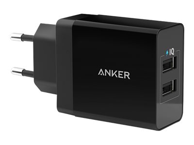 Anker Innovations Anker PowerPort 2 - Netzteil - 24 Watt - 4.8 A - 2 Ausgabeanschlussstellen (USB)