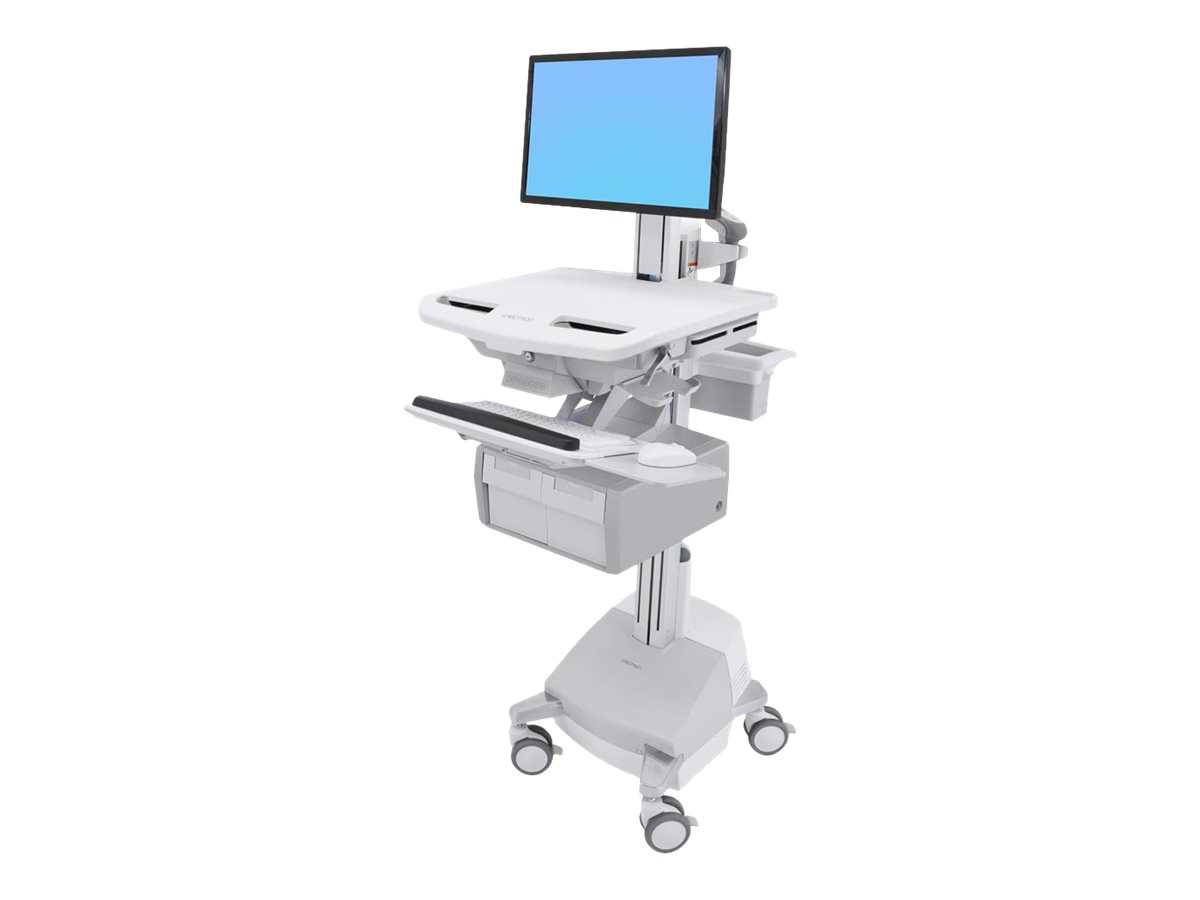 Ergotron Cart with LCD Pivot, SLA Powered, 2 Tall Drawers - Wagen - für LCD-Display / PC-Ausrüstung - verriegelbar - medizinisch - Aluminium, verzinker Stahl, hochwertiger Kunststoff - Bildschirmgröße: bis zu 61 cm (bis zu 24 Zoll)
