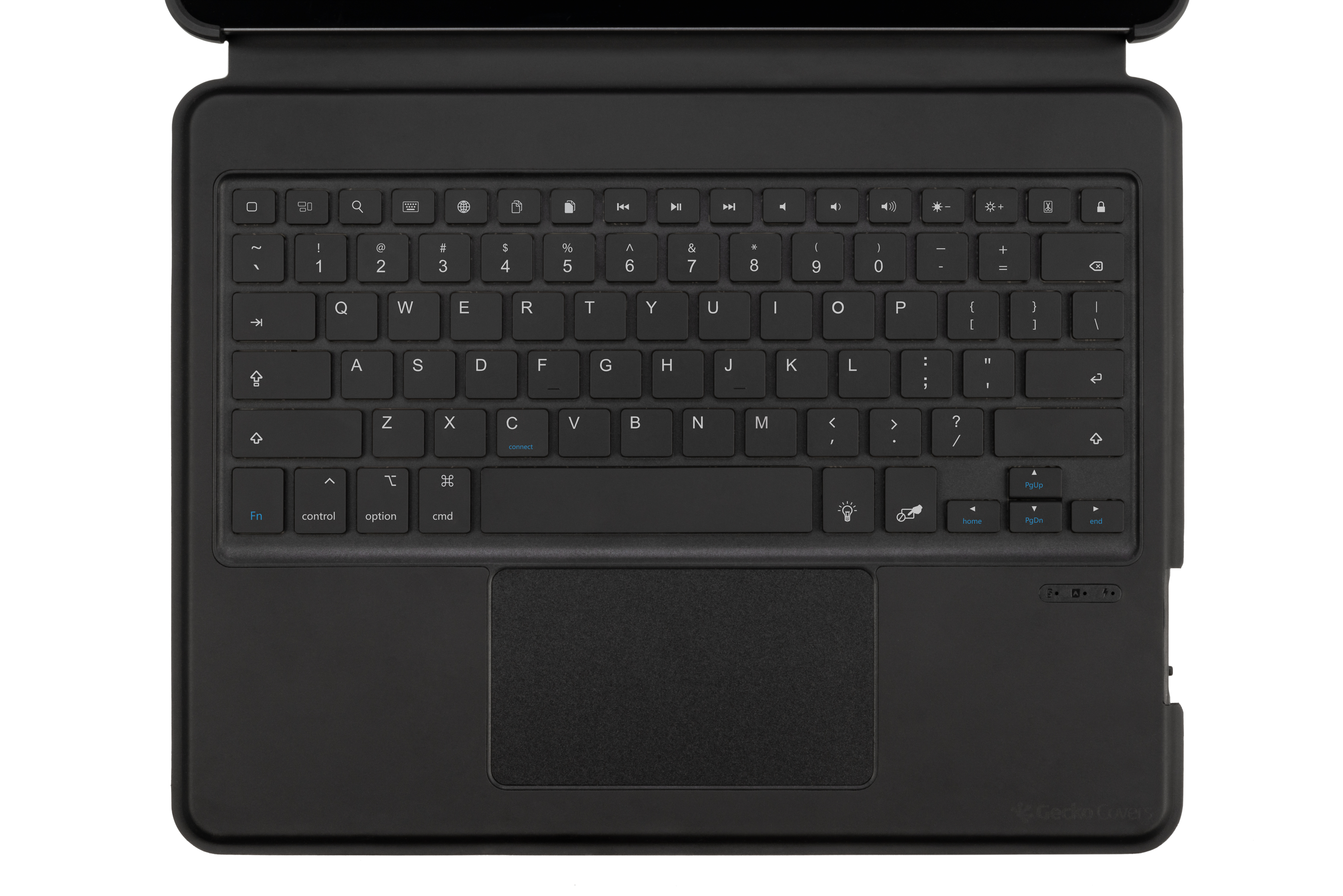 Xtorm Gecko - Tastatur und Foliohülle (Tastatur-Cover) - mit Touchpad - hinterleuchtet - Bluetooth - Dunkelgrau Tastatur, Dunkelgrau Gehäuse - für Apple 12.9-inch iPad Pro (3. Generation, 4. Generation, 5. Generation)