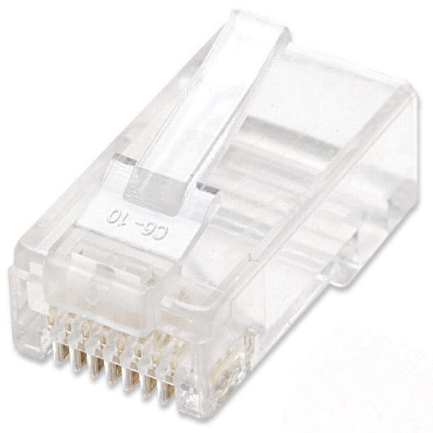 Intellinet RJ45 Modular Plugs, Cat6, UTP, 2-prong, for stranded wire, 15 µ gold plated contacts, 100 pack - Netzwerkanschluss - RJ-45 (M)