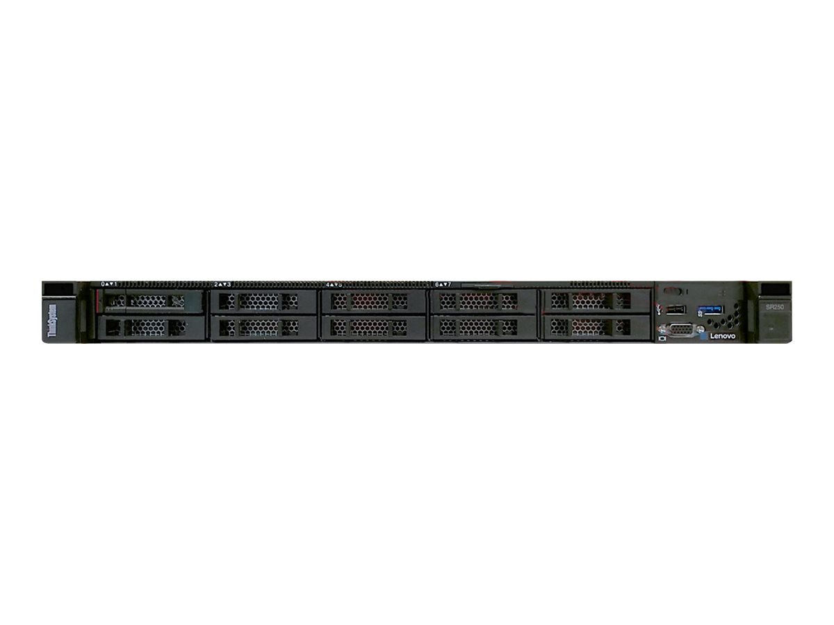 Lenovo ThinkSystem SR250 7Y51 - Server - Rack-Montage - 1U - 1-Weg - 1 x Xeon E-2224 / 3.4 GHz - RAM 8 GB - SATA - Hot-Swap 8.9 cm (3.5")