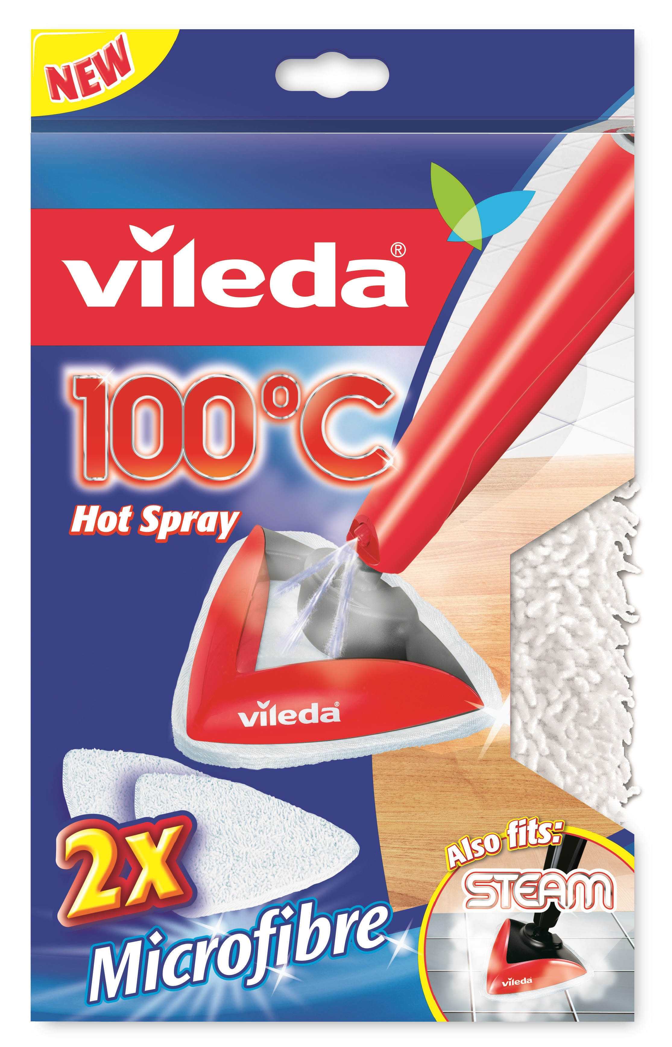 Vileda Mikrofaser-Pad - für Dampfreiniger (Packung mit 2)
