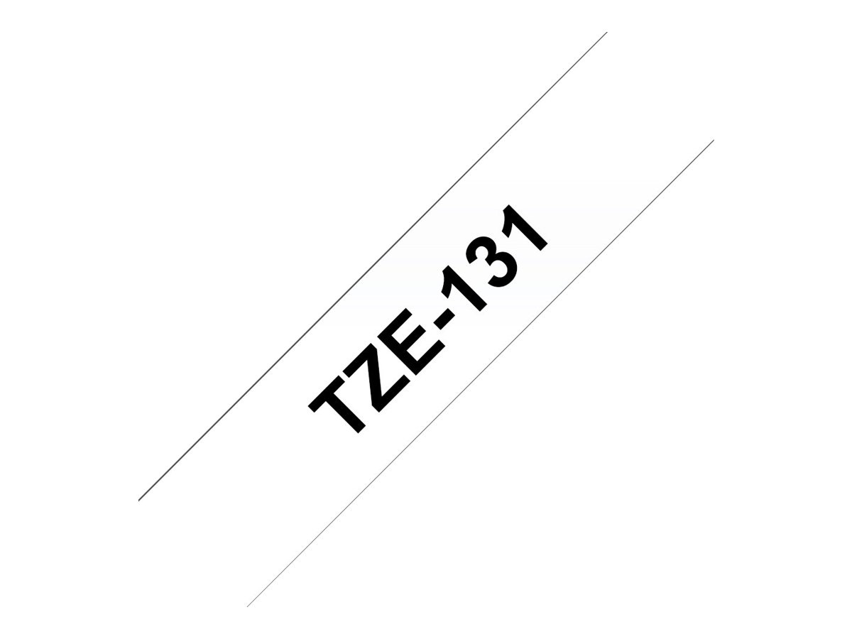 Brother TZe-131 - Selbstklebend - schwarz auf durchsichtig - Rolle (1,2 cm x 8 m)