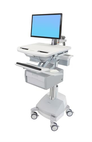Ergotron Cart with LCD Arm, SLA Powered, 1 Tall Drawer - Wagen - für LCD-Display / PC-Ausrüstung (offene Architektur)