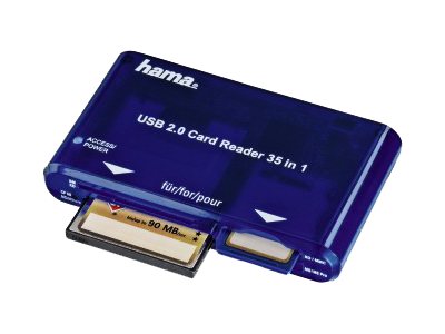 Hama USB 2.0 30 in 1 CardReaderWriter - Kartenleser - 35-in-1 (CF I, CF II, MS, MS PRO, Microdrive, MMC, SD, SM, MS Duo, xD, MS PRO Duo, RS-MMC)