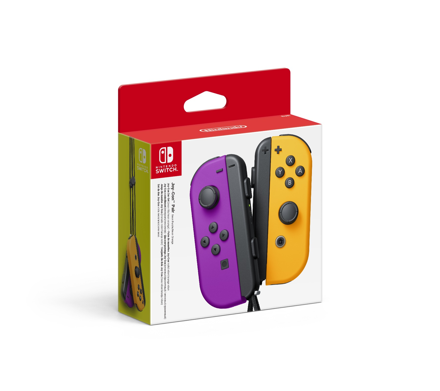 Nintendo Joy-Con (L)/(R) - Game Pad - kabellos - Neon Orange, Neon-Purpur (Packung mit 2)