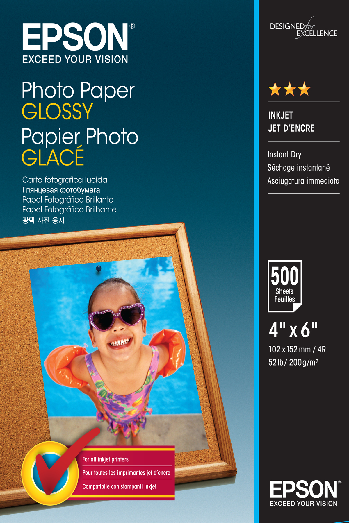 Epson Glänzend - 102 x 152 mm - 200 g/m² - 500 Blatt Fotopapier