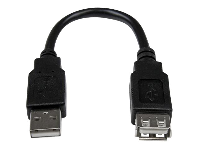 StarTech.com USB 2.0 Verlängerung 15cm - USB-A Verlängerungskabel Stecker auf Buchse - Schwarz - USB-Verlängerungskabel - USB (M)