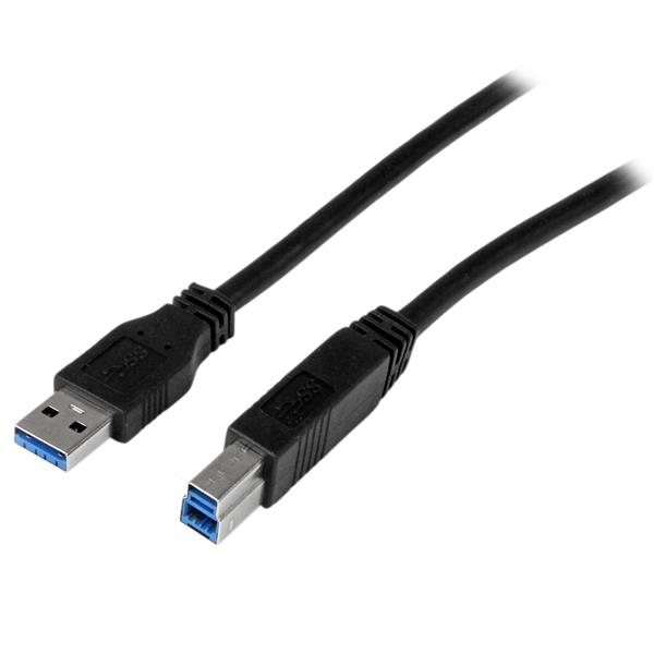 StarTech.com 1m zertifiziertes USB 3.0 SuperSpeed Kabel A auf B - Schwarz - USB 3 Anschlusskabel - Stecker/Stecker - USB-Kabel - USB Type B (M)