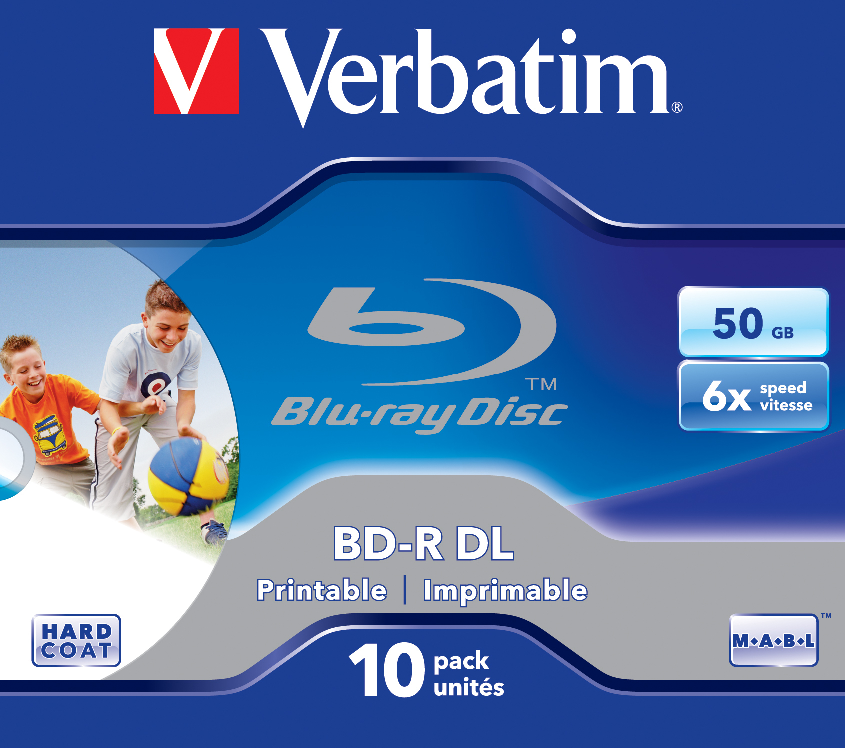 Verbatim 10 x BD-R DL - 50 GB 6x - mit Tintenstrahldrucker bedruckbare Oberfläche - Jewel Case (Schachtel)