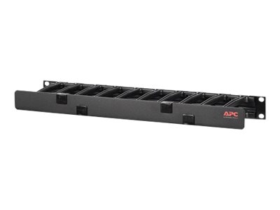 APC Horizontal Cable Manager Single-Sided with Cover - Rack - Kabelführungssatz - Schwarz - 1U - 48.3 cm (19")