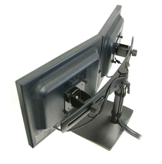 Ergotron DS100 - Aufstellung - horizontal - für 2 LCD-Displays - Aluminium, Stahl - Schwarz - Bildschirmgröße: bis zu 61 cm (bis zu 24 Zoll)