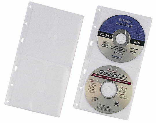 Durable CD Wallets - CD-Umschläge - Kapazität: 2 CD - durchsichtig (Packung mit 5)