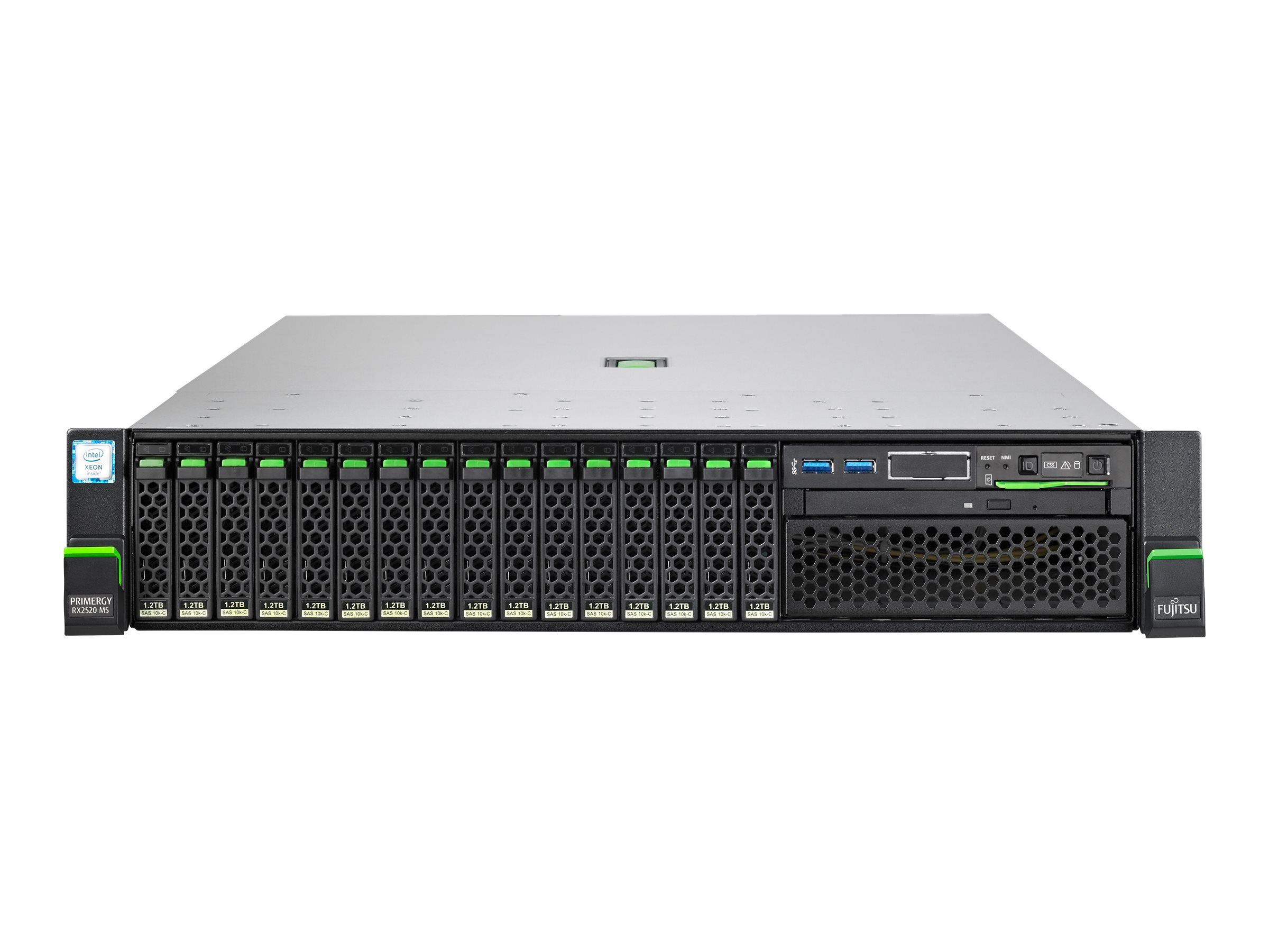 Fujitsu PRIMERGY RX2520 M5 - Server - Rack-Montage - 2U - zweiweg - 1 x Xeon Silver 4208 / 2.1 GHz - RAM 16 GB - SATA - Hot-Swap 6.4 cm (2.5")