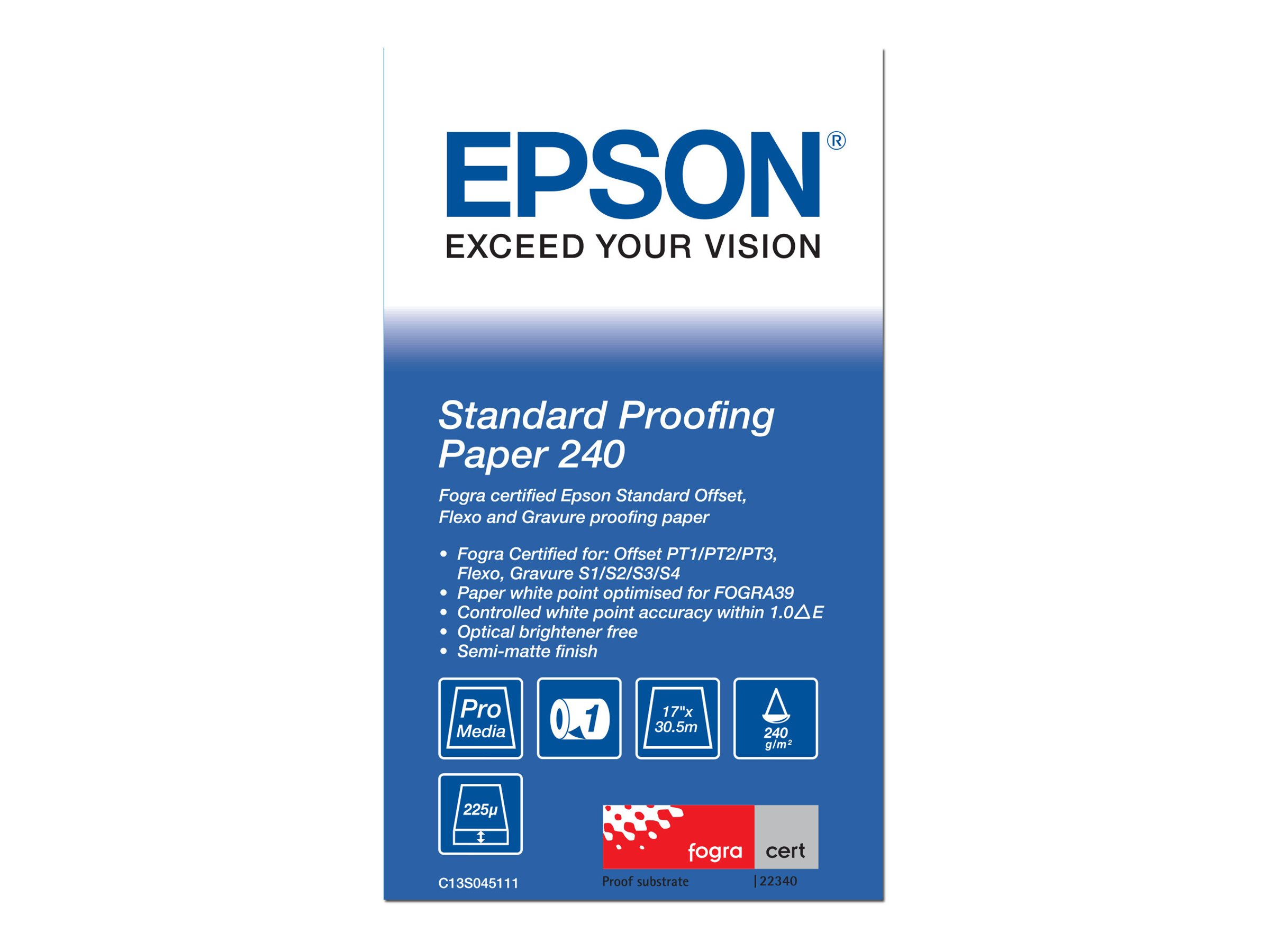Epson Proofing Paper Standard - Seidenmatt - 9 mil - Rolle (43,2 cm x 30,5 m)