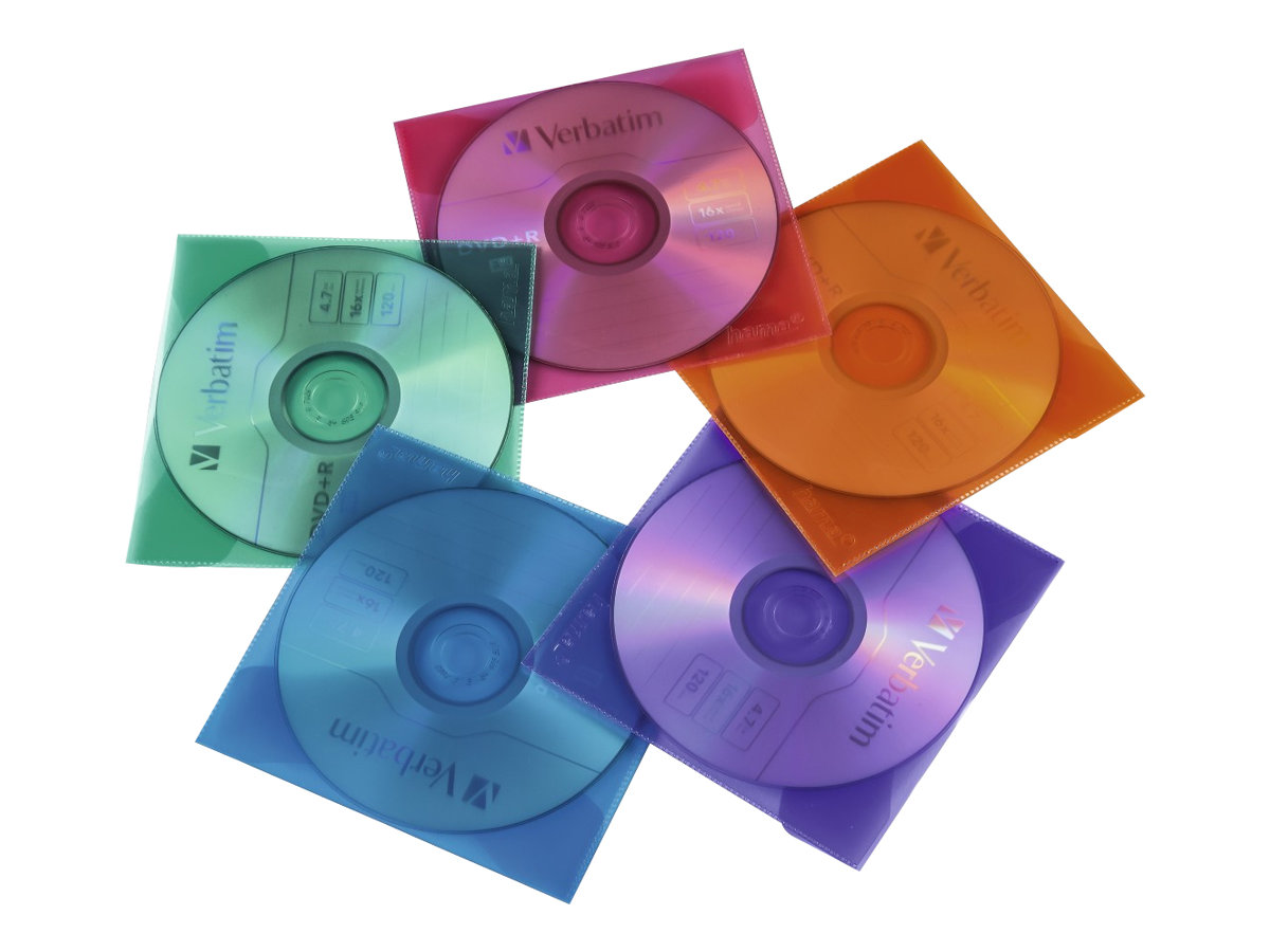 Hama CD-/DVD-Hülle - Blau, Rot, grün, orange, violett (Packung mit 50)