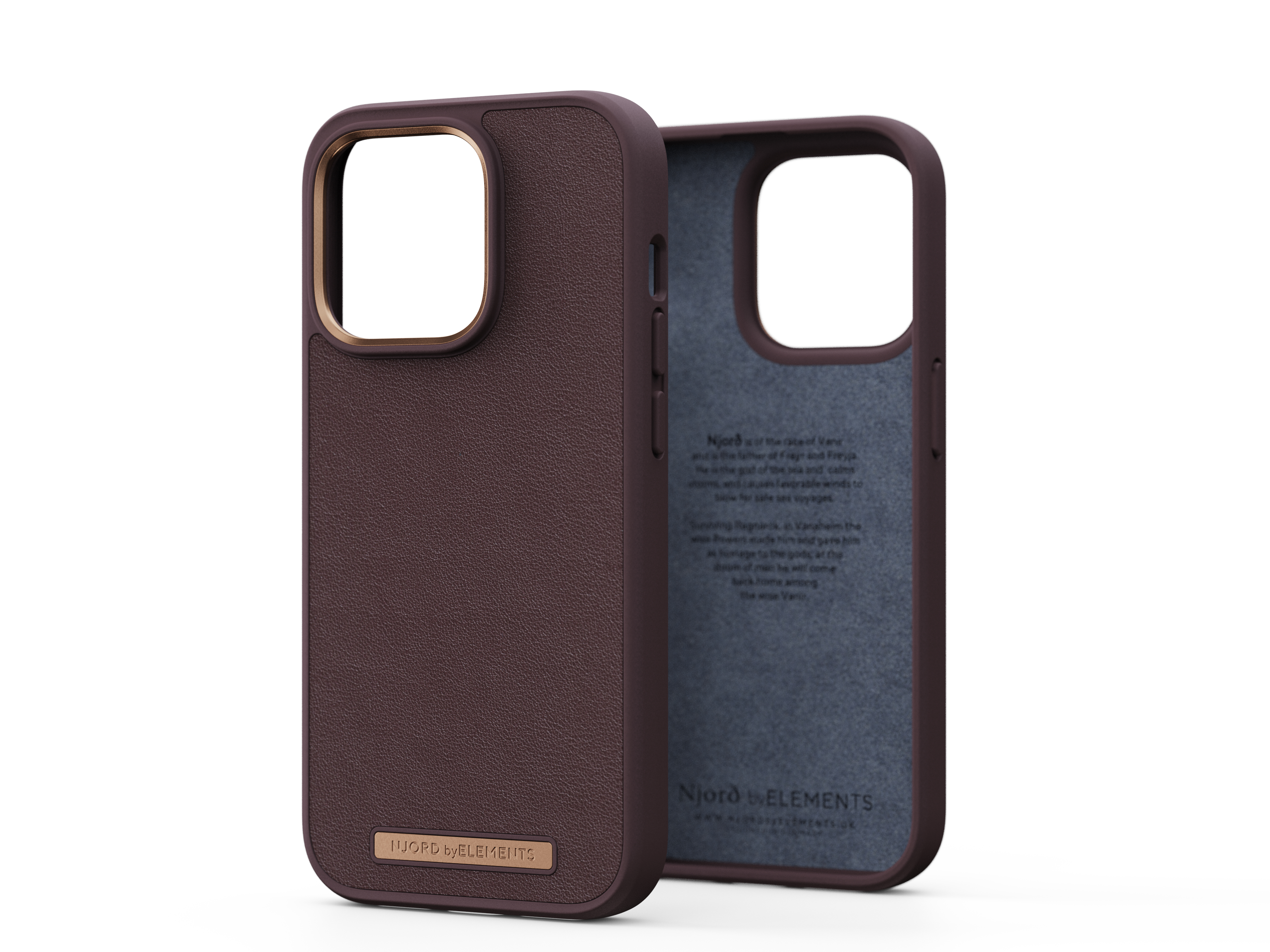 Njord Genuine Leather Case iPhone 14 Pro 6.1 Brown