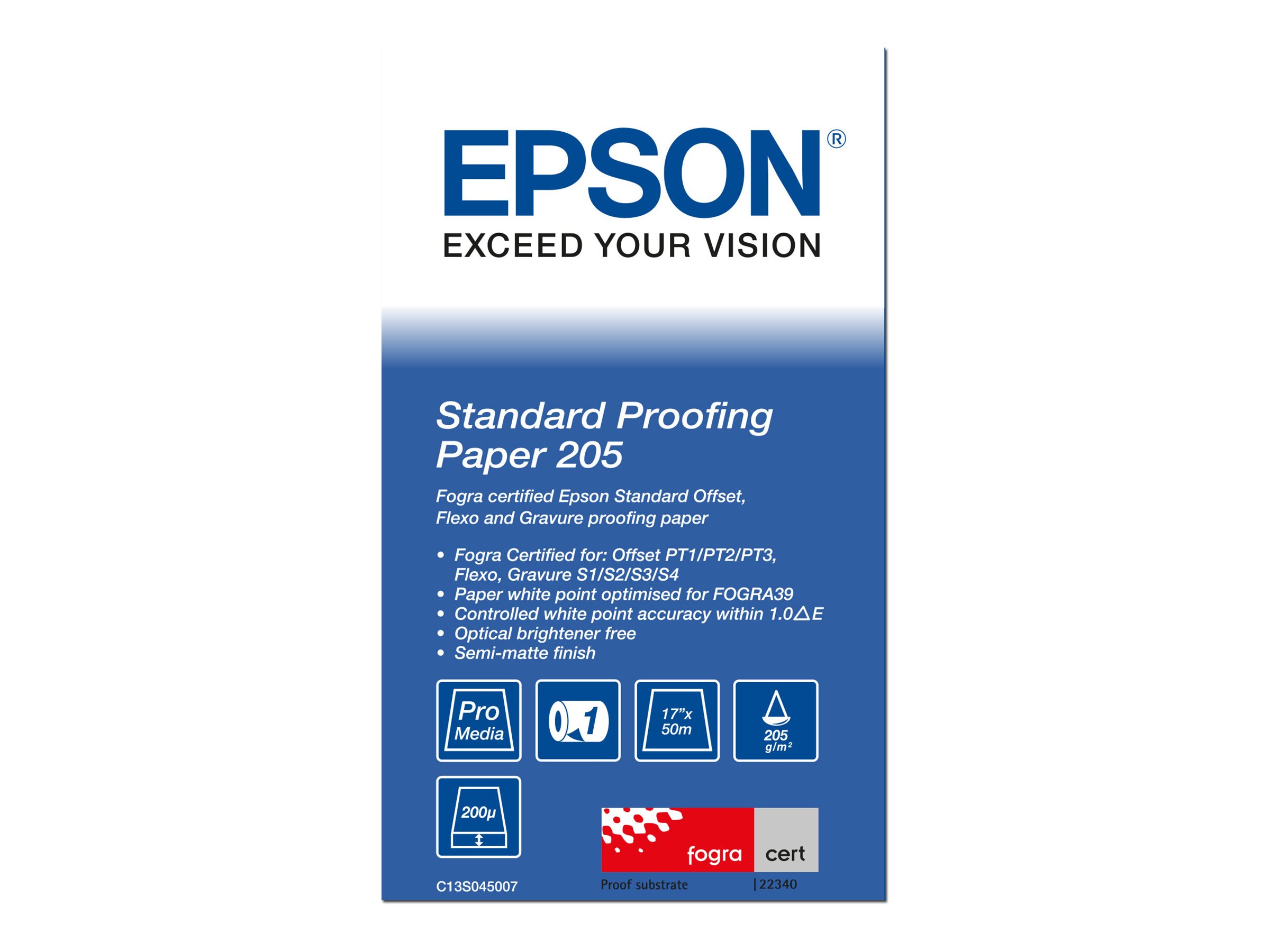 Epson Proofing Paper Standard - Rolle (43,2 cm x 50 m) 1 Rolle(n) Proofing-Papier