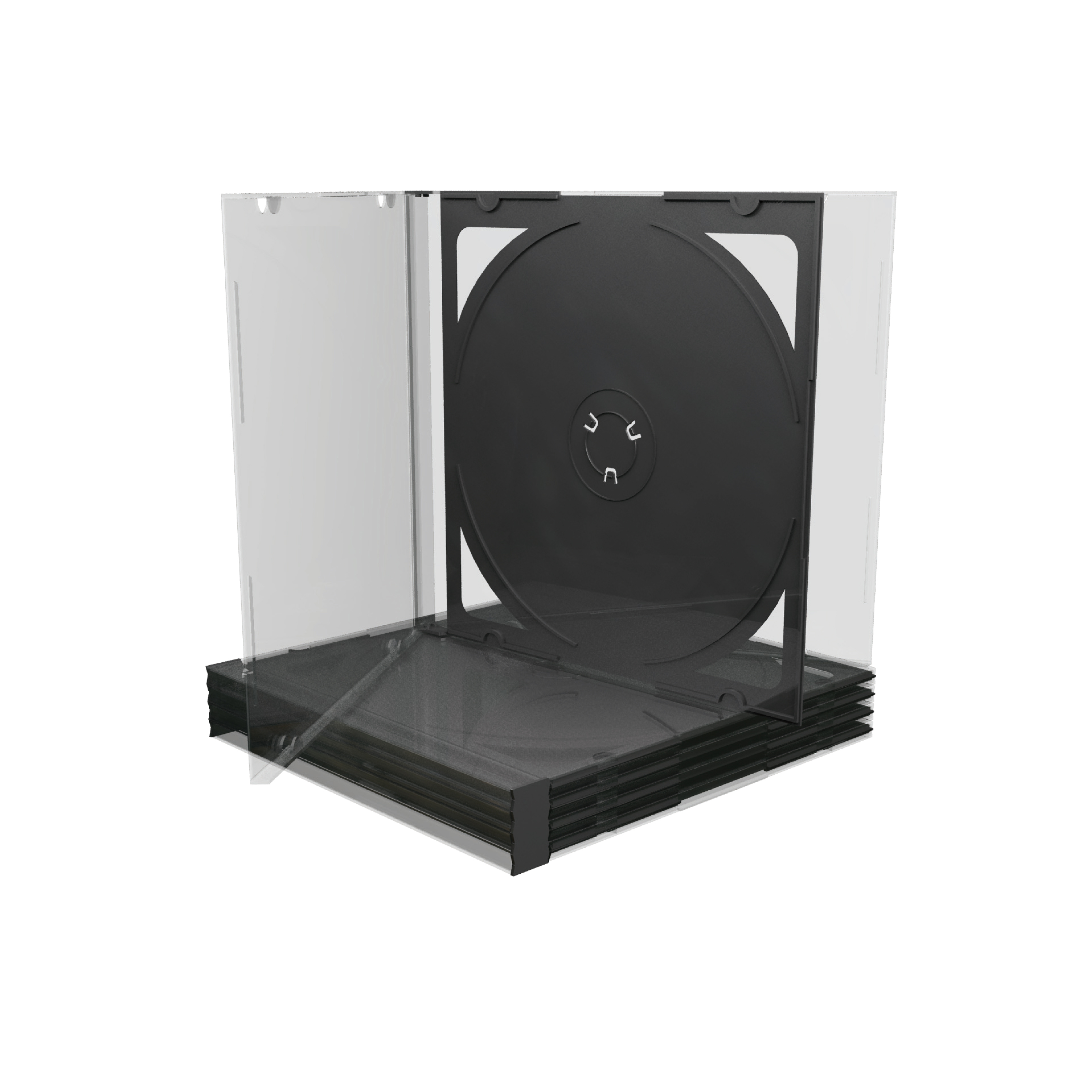 MEDIARANGE Behälter CD-Aufbewahrung - Kapazität: 2 CD/DVD - Schwarz, durchsichtig (Packung mit 5)