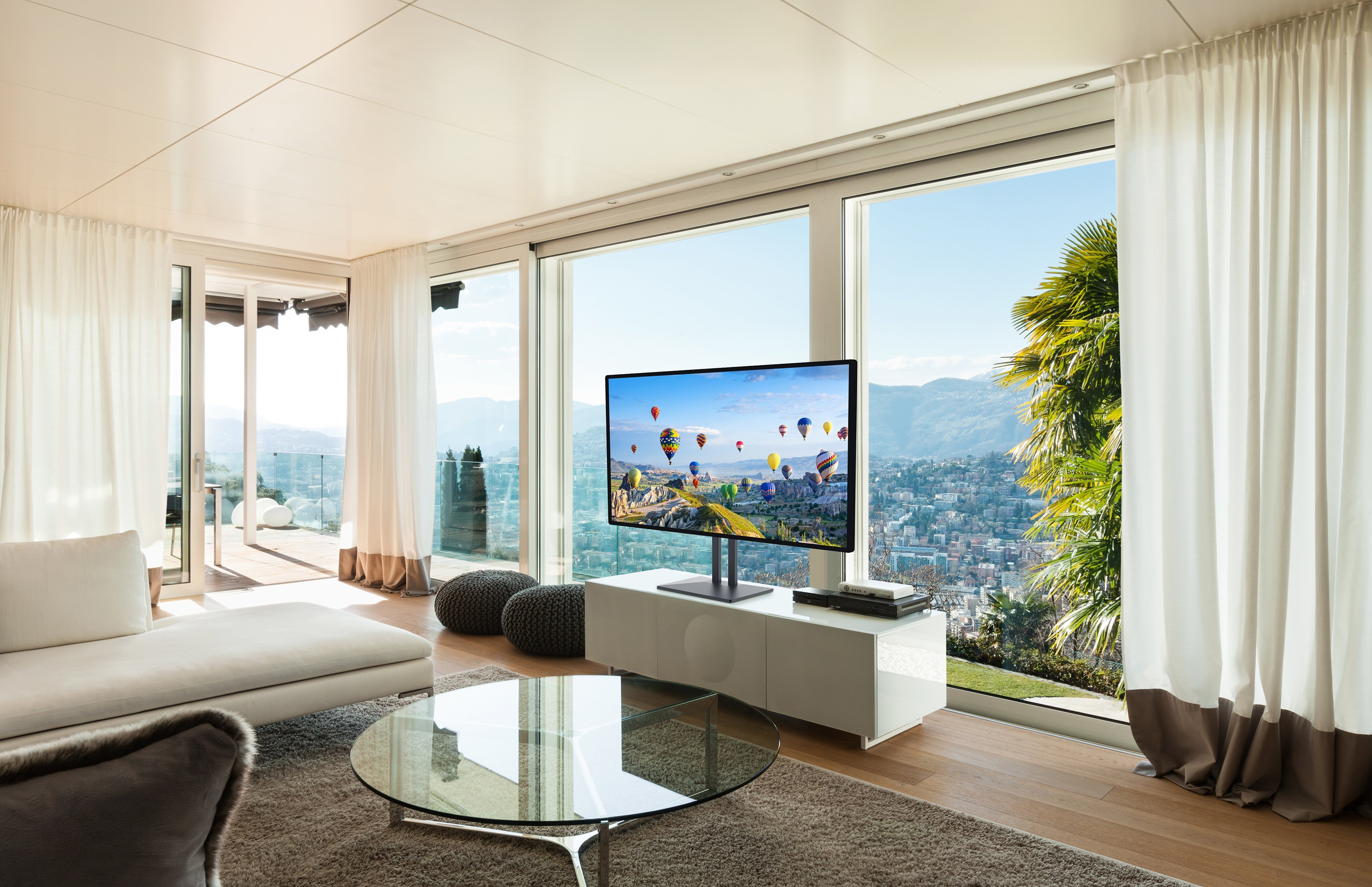 Peerless AV Tru Vue - Aufstellung - Hook-and-Hang - für LCD TV - Stahl - mattschwarz - Bildschirmgröße: 139.7-215.9 cm (55"-85")