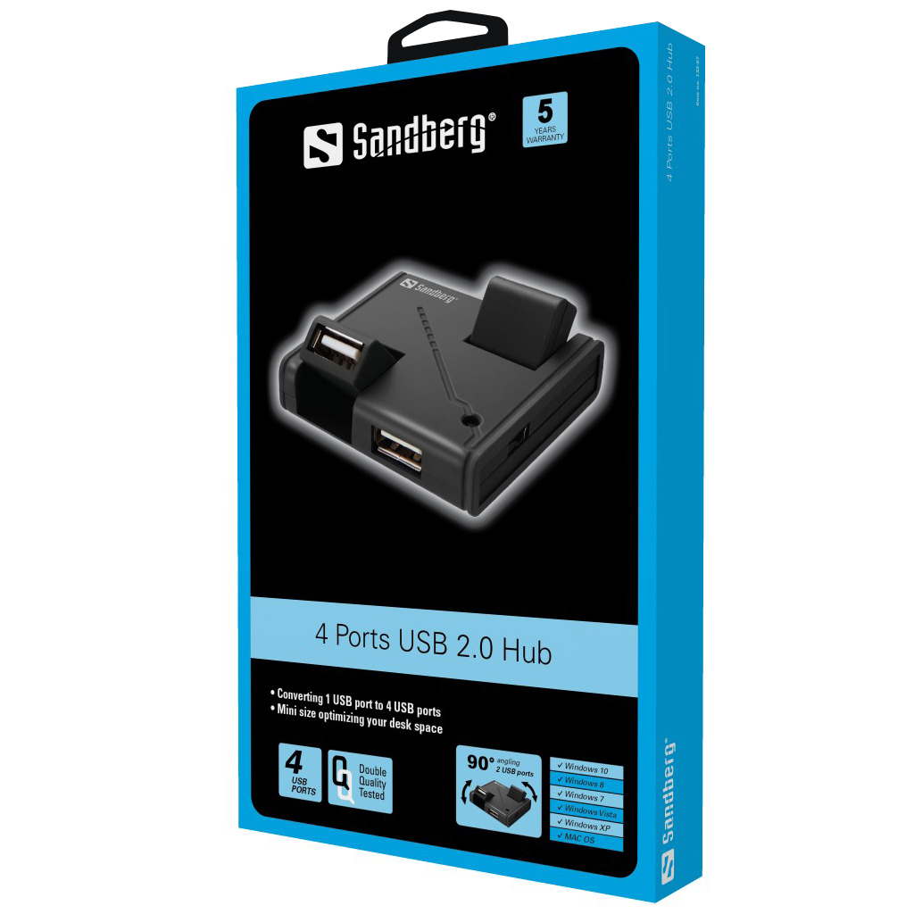 SANDBERG USB Hub 4 Ports - Hub - 4 x USB 2.0