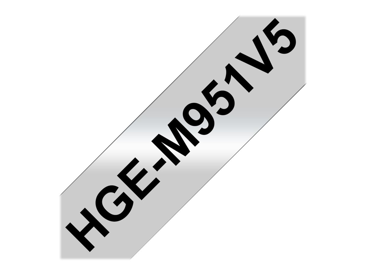 Brother HGE-M951V5 - Schwarz auf Silber - Rolle (2,4 cm x 8 m)
