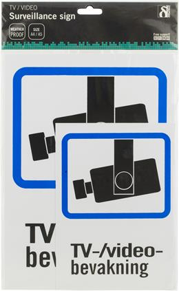 Deltaco Plastskylt TV/Video-bevakning A4 & A5-storlek