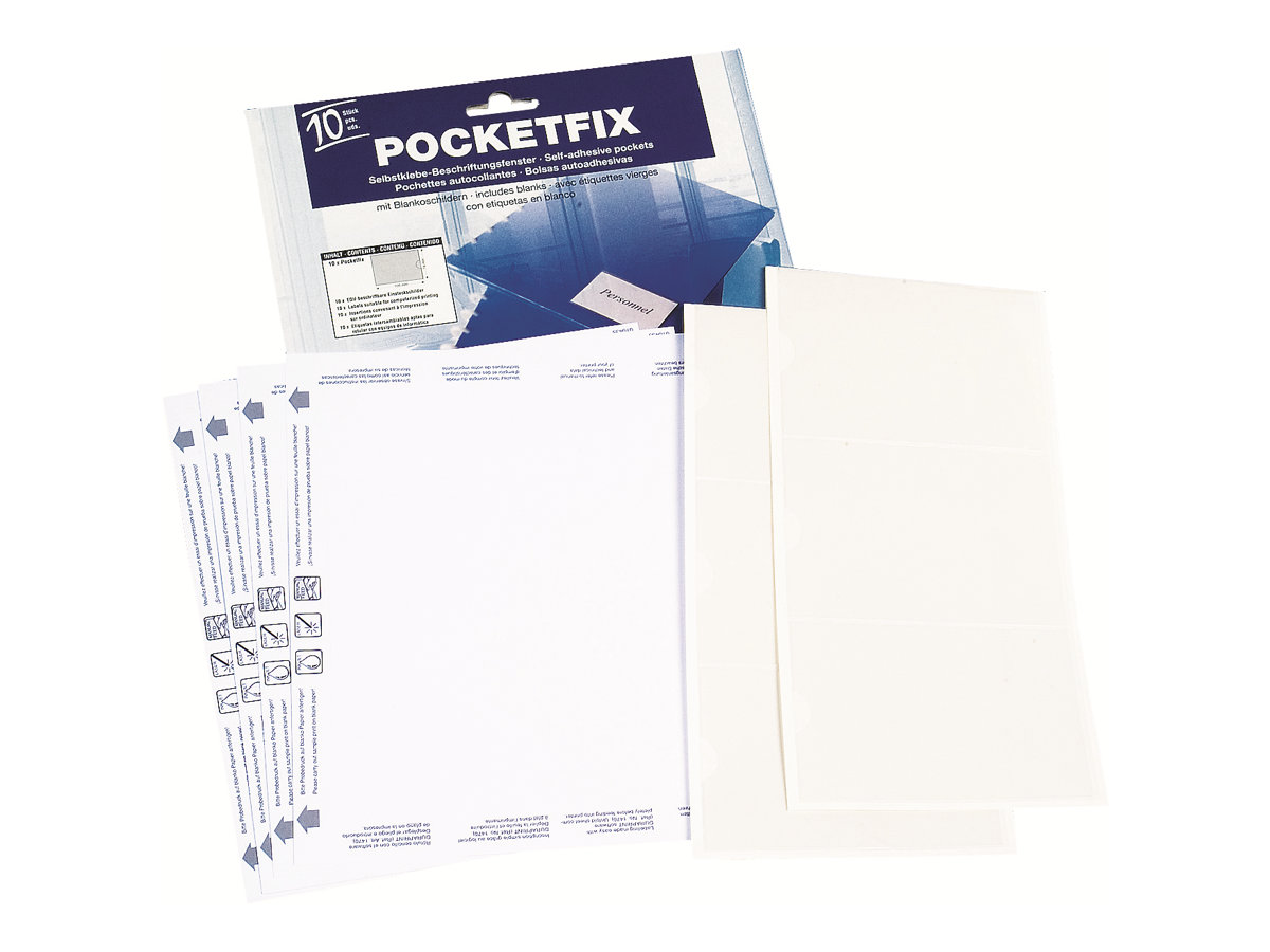 Durable POCKETFIX - Selbstklebende Tasche - für A7 - durchsichtig (Packung mit 10)