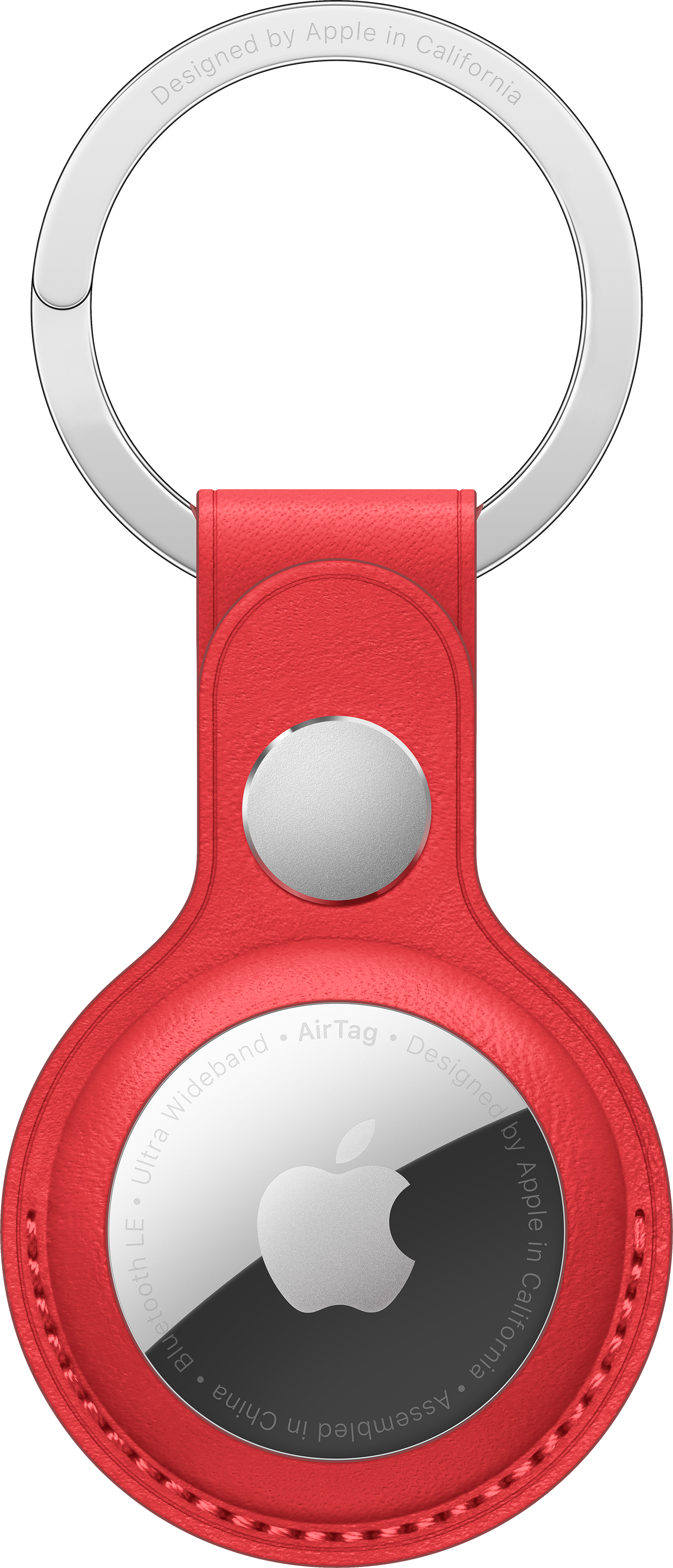 Apple (PRODUCT) RED - Tasche für Airtag - rostfreier Stahl, Leder