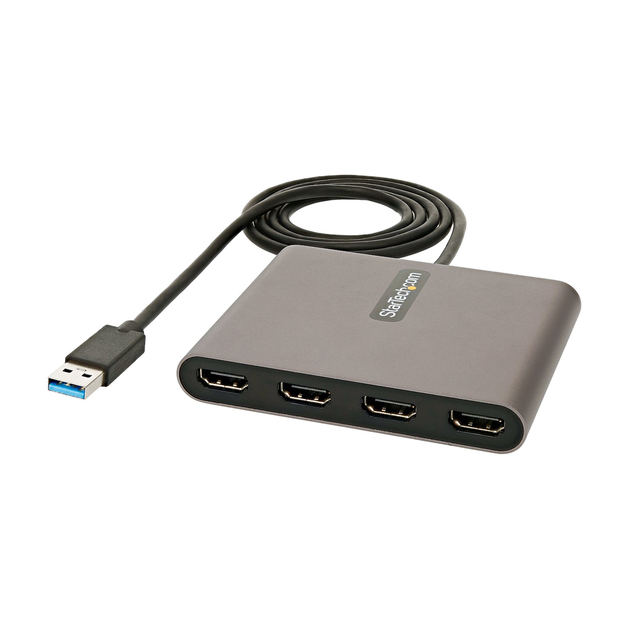 StarTech.com USB 3.0 auf 4x HDMI Adapter - Externe Video- und Grafikkarte - USB Typ-A auf Quad HDMI Display Adapter Dongle - 1080p 60Hz - Multi Monitor USB A auf HDMI Konverter - Windows (USB32HD4)