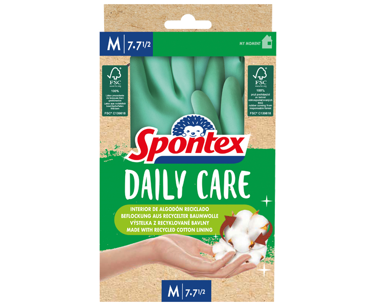 Spontex Daily Care - Latex - Grün - Weiblich - M - Baumwolle - 1 Paar(e)