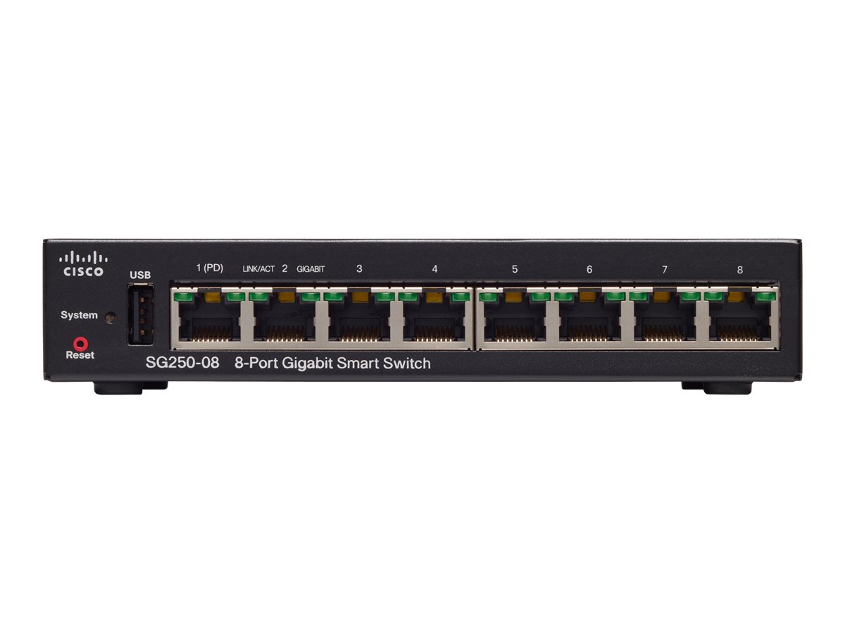 Cisco 250 Series SG250-08 - Switch - L3 - Smart