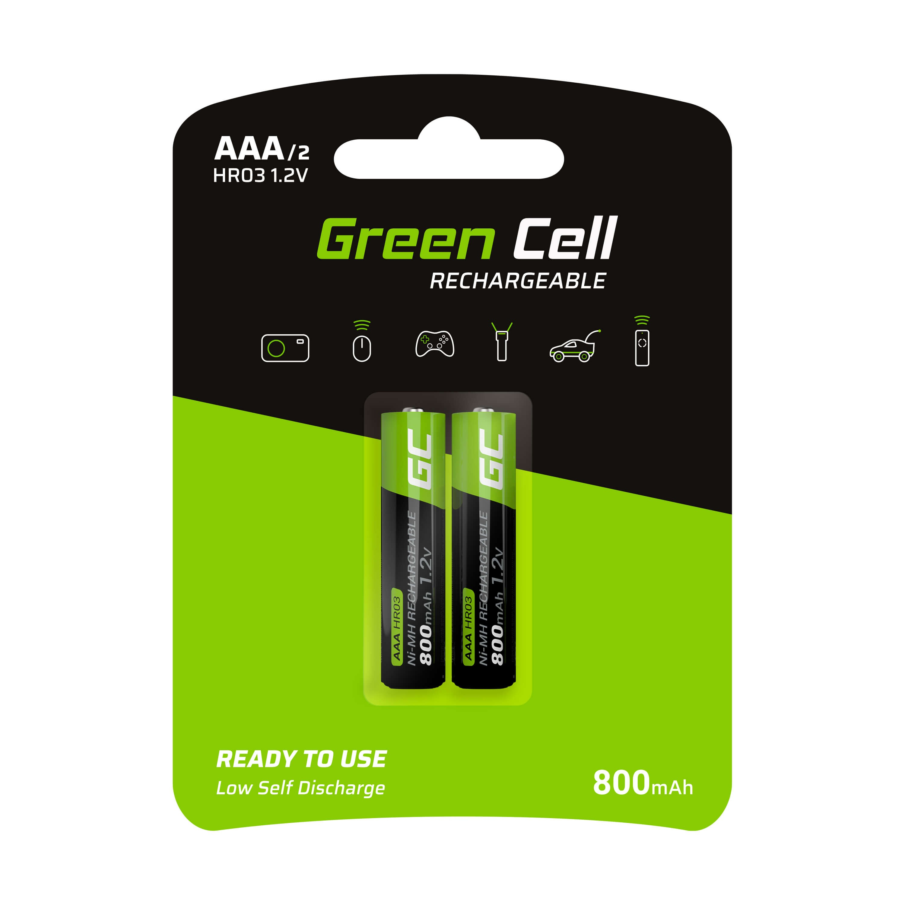 Green Cell Batterie 2 x AAA - NiMH - (wiederaufladbar)