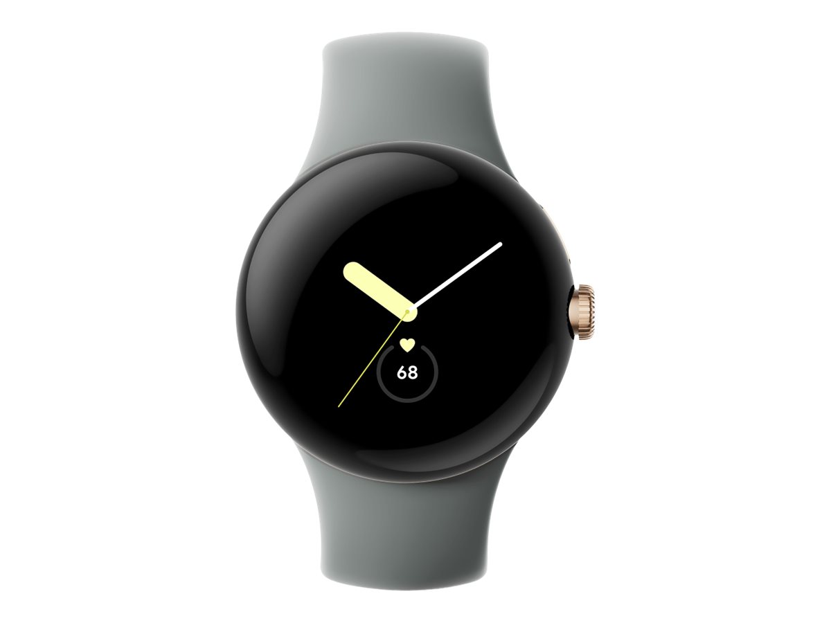 Google Pixel Watch - 41 mm - Silber poliert - intelligente Uhr mit Active Armband