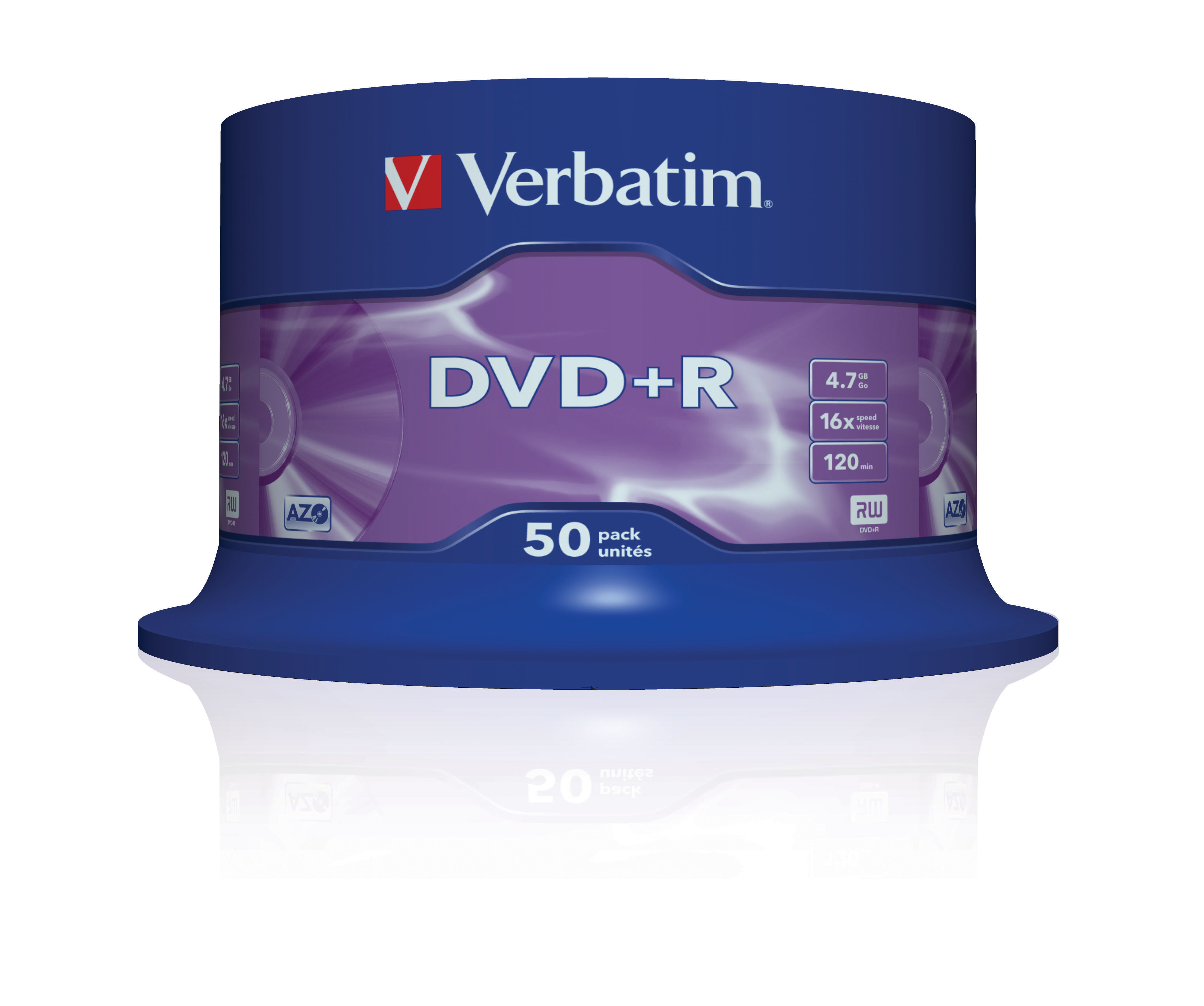 Verbatim 50 x DVD+R - 4.7 GB 16x - mattsilber