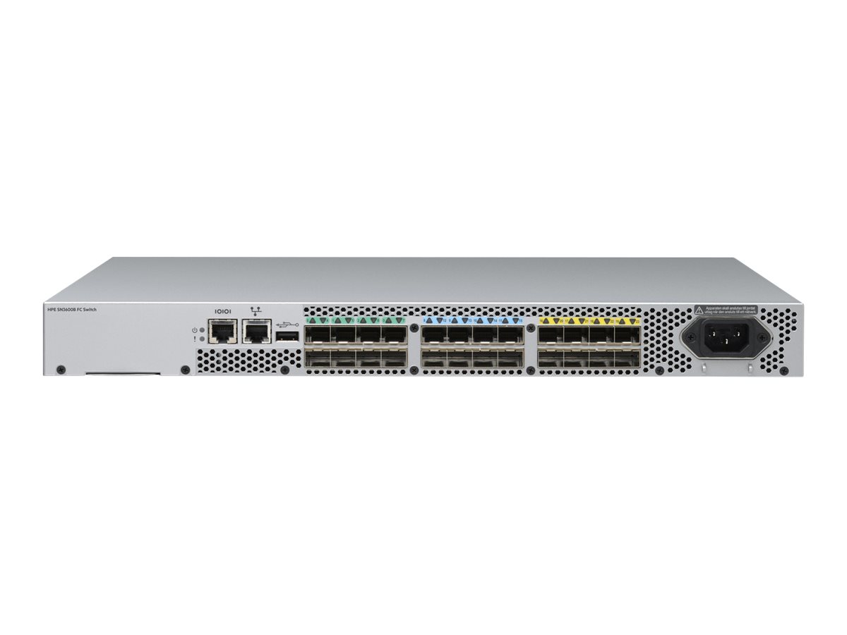HPE SN3600B 32Gb 24-port/8-port Active Fibre Channel Switch - Switch - managed - 8 x 32Gb Fibre Channel SFP28 + 16 x 32Gb Fibre Channel SFP28 Ports on Demand (POD)