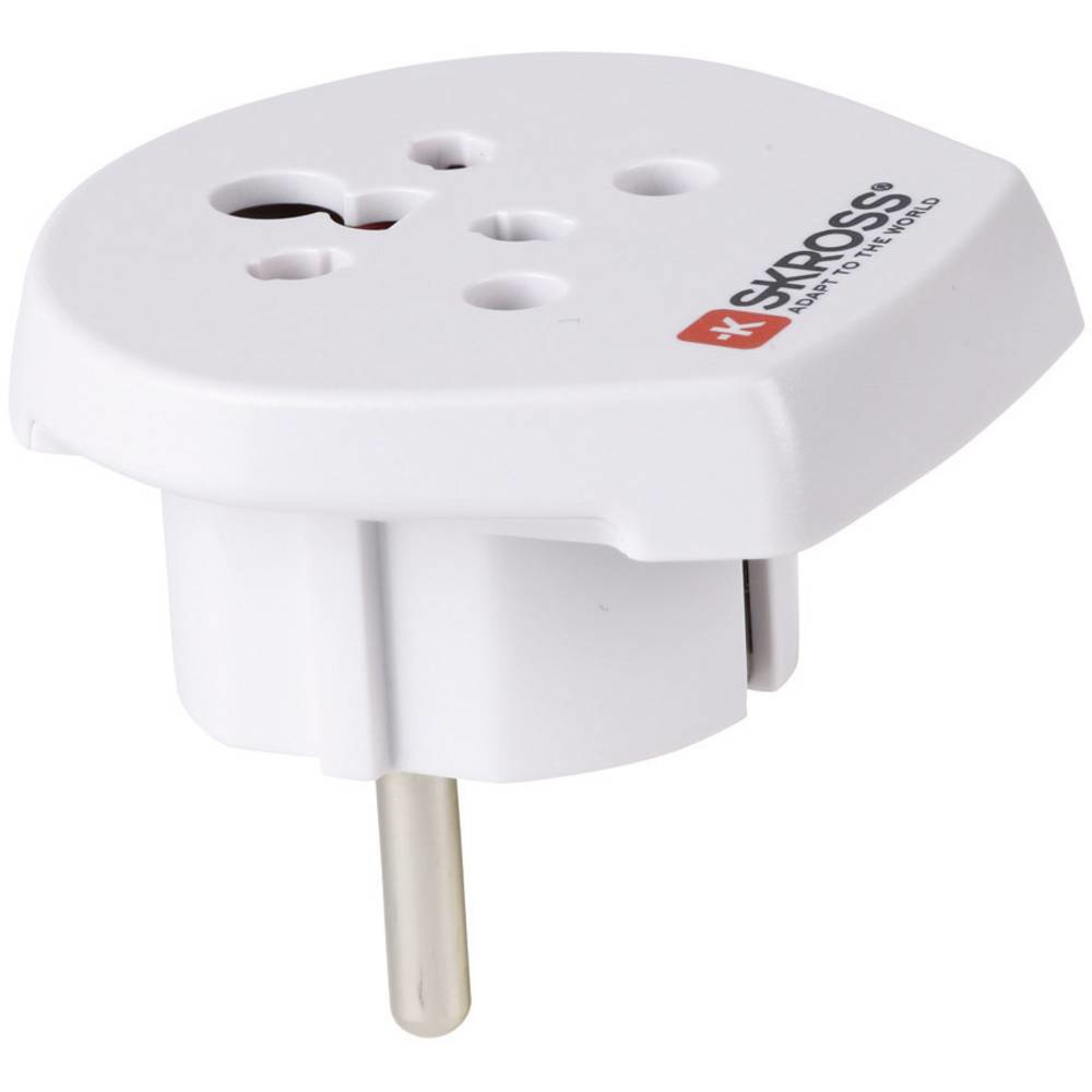 SKROSS Country Travel Adapter India-Israel-Denmark to Europe - Adapter für Power Connector - Typ K, Typ D, Typ H (W)